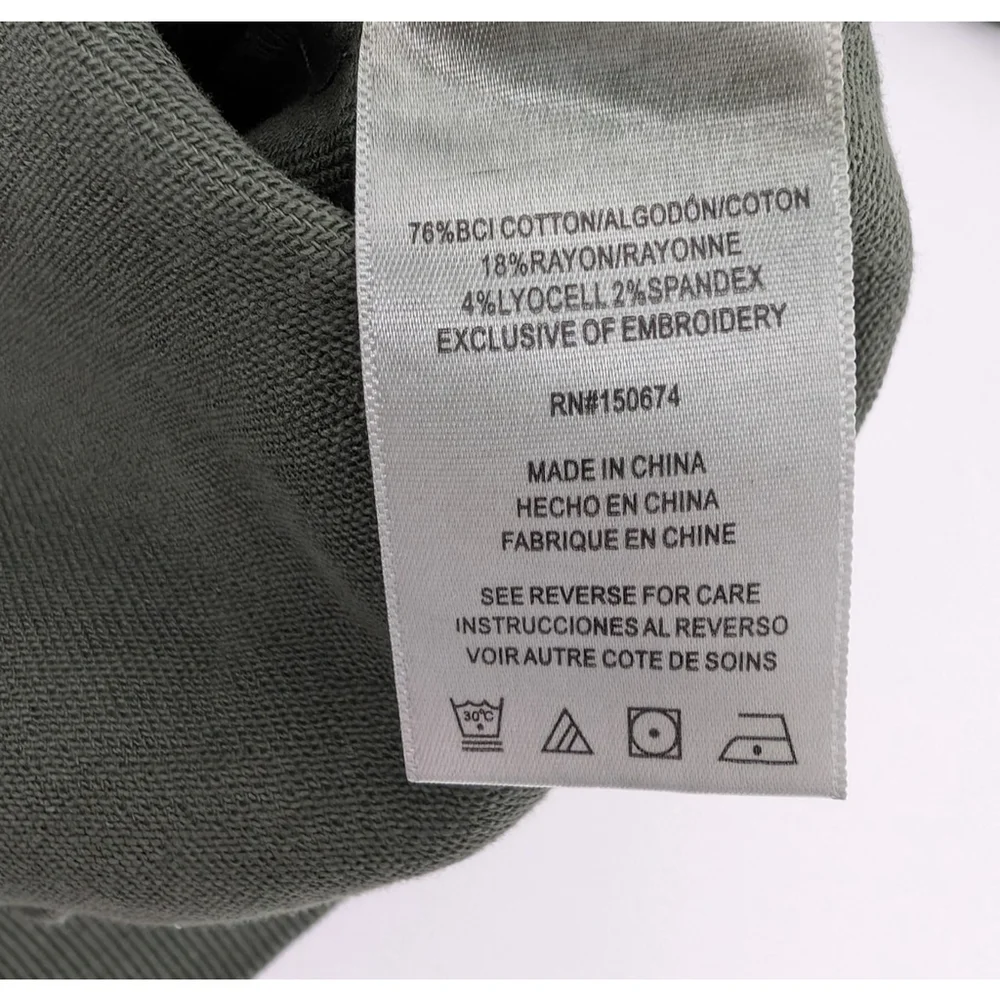 Billy T Camp Happy Green Floral Embroidered Hoodie Camp Green Sz M Hippie - Picture 8 of 12